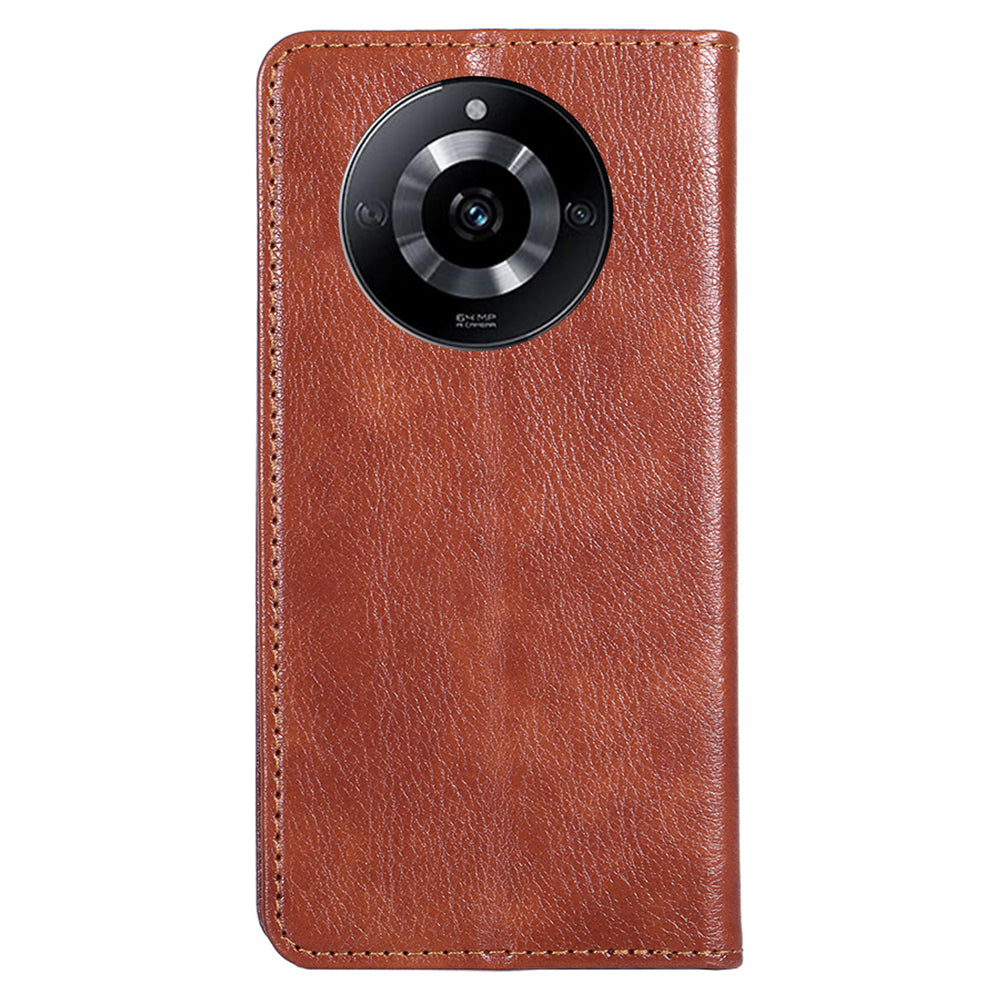 Uniqkart for Realme 11 5G PU Leather + TPU Flip Cover Scratch Resistant Phone Case with Stand Wallet - Brown