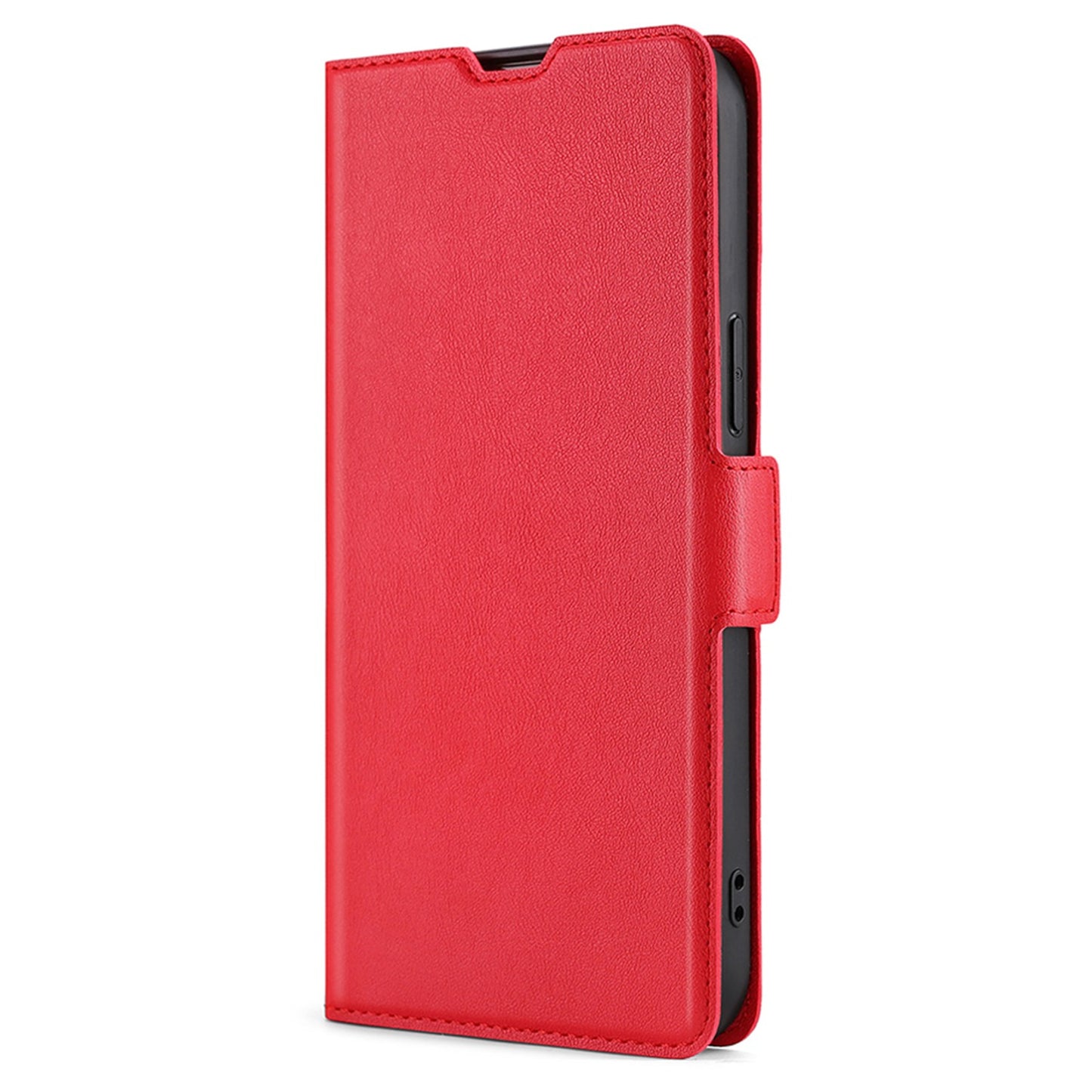 Uniqkart for Realme 11 5G PU Leather Stand Phone Cover Card Holder Shockproof Case - Red