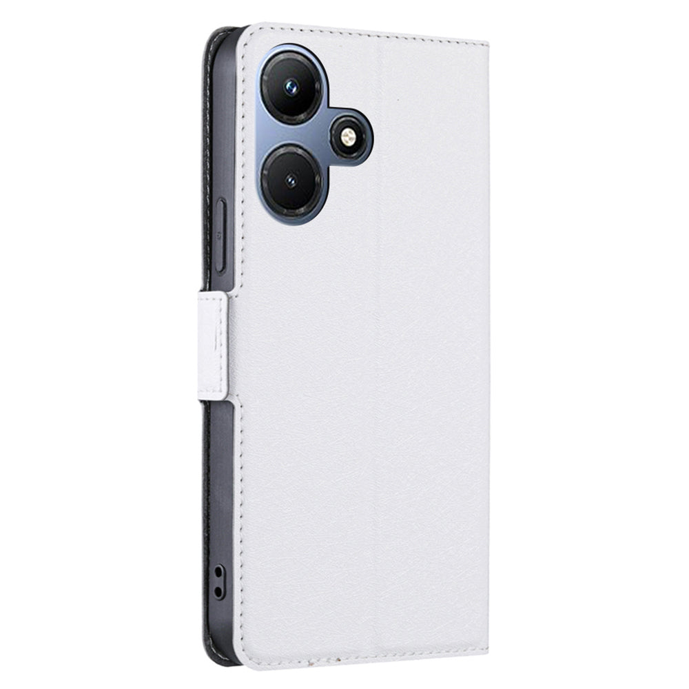 Uniqkart for Infinix Hot 30i PU Leather Viewing Stand Phone Cover Card Holder Shockproof Case - White