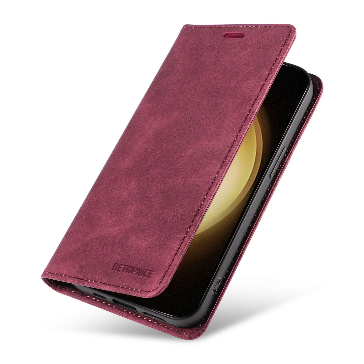 Uniqkart 003 For Samsung Galaxy S23+ RFID Blocking Phone Wallet Leather Stand Anti-drop Case - Red