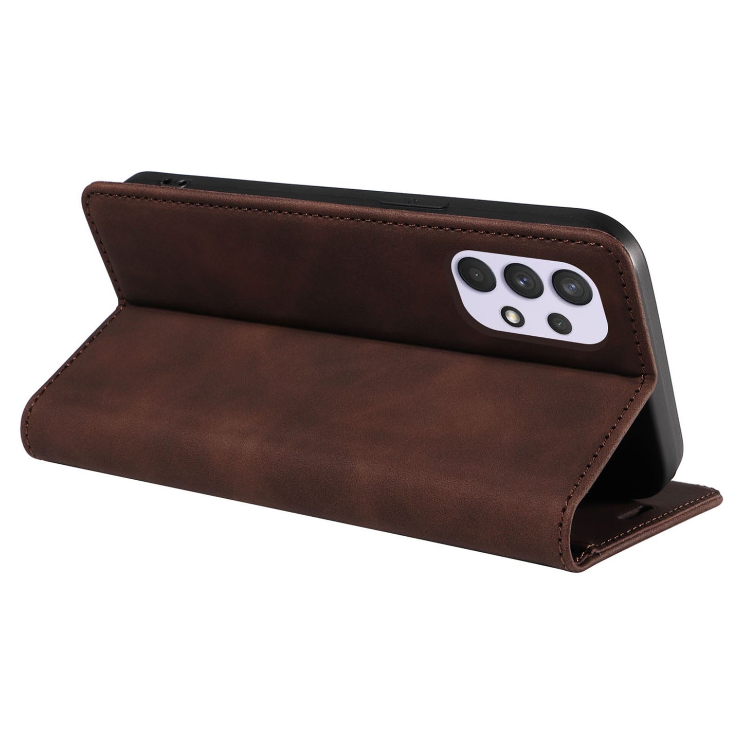 Uniqkart 003 Wallet Cover for Samsung Galaxy A32 5G / M32 5G RFID Blocking Phone Leather Stand Case - Brown