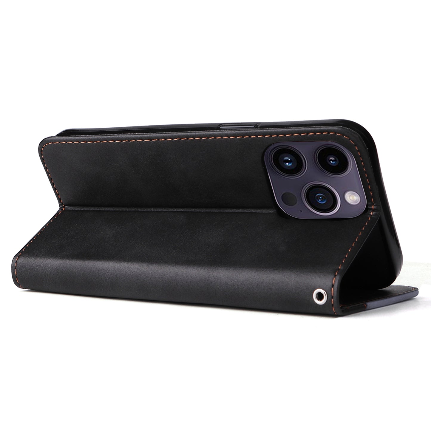 Stand Wallet Shell for iPhone 15 Ultra Business Style Phone Case Dual-color Splicing PU Leather Cover - Grey