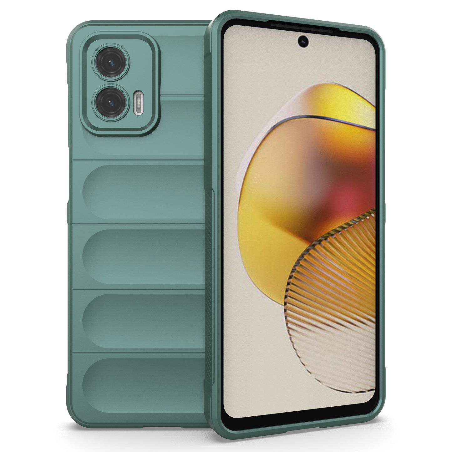 Uniqkart for Motorola Moto G73 5G Anti-drop Phone Case Rugged TPU Protective Cover - Green