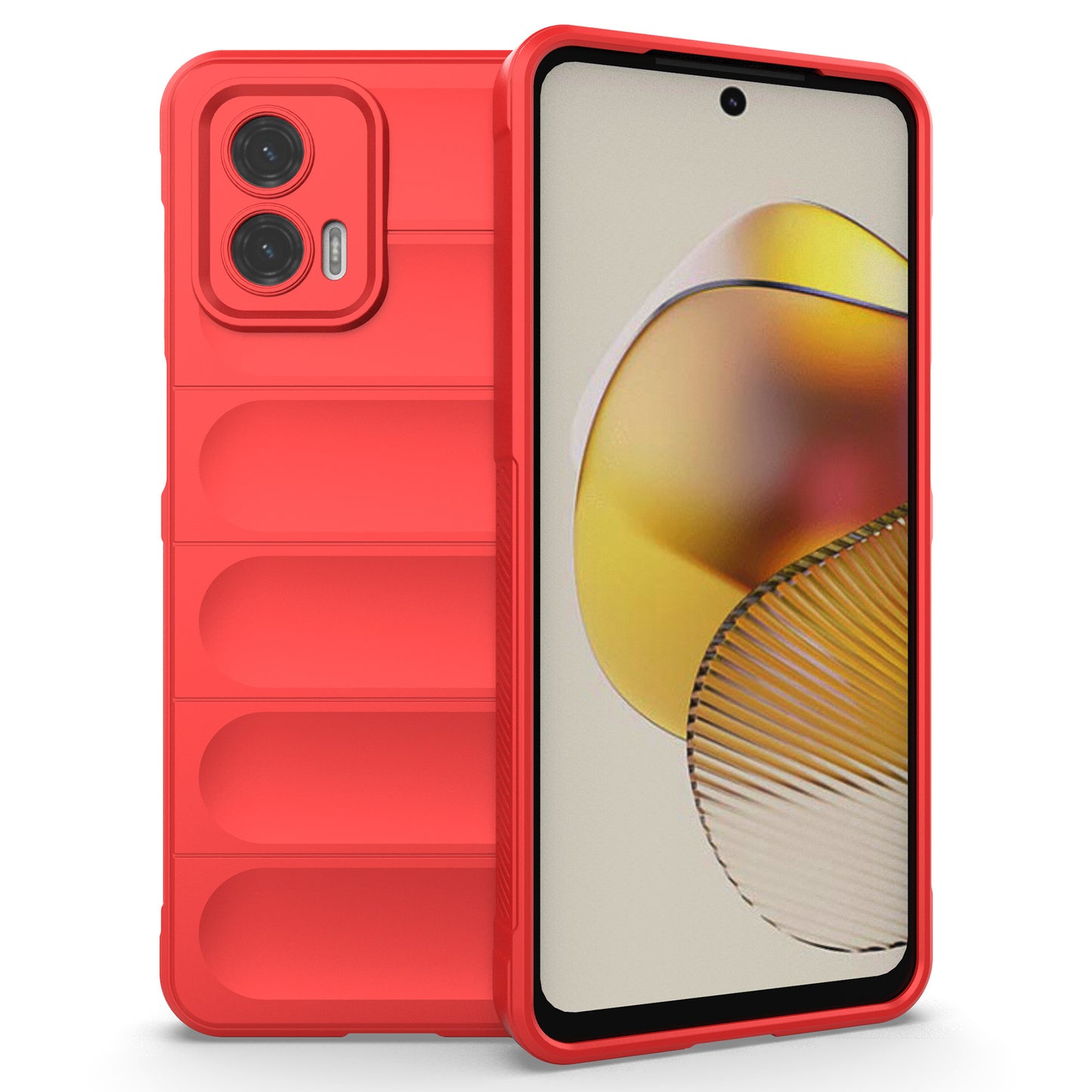 Uniqkart for Motorola Moto G73 5G Anti-drop Phone Case Rugged TPU Protective Cover - Red