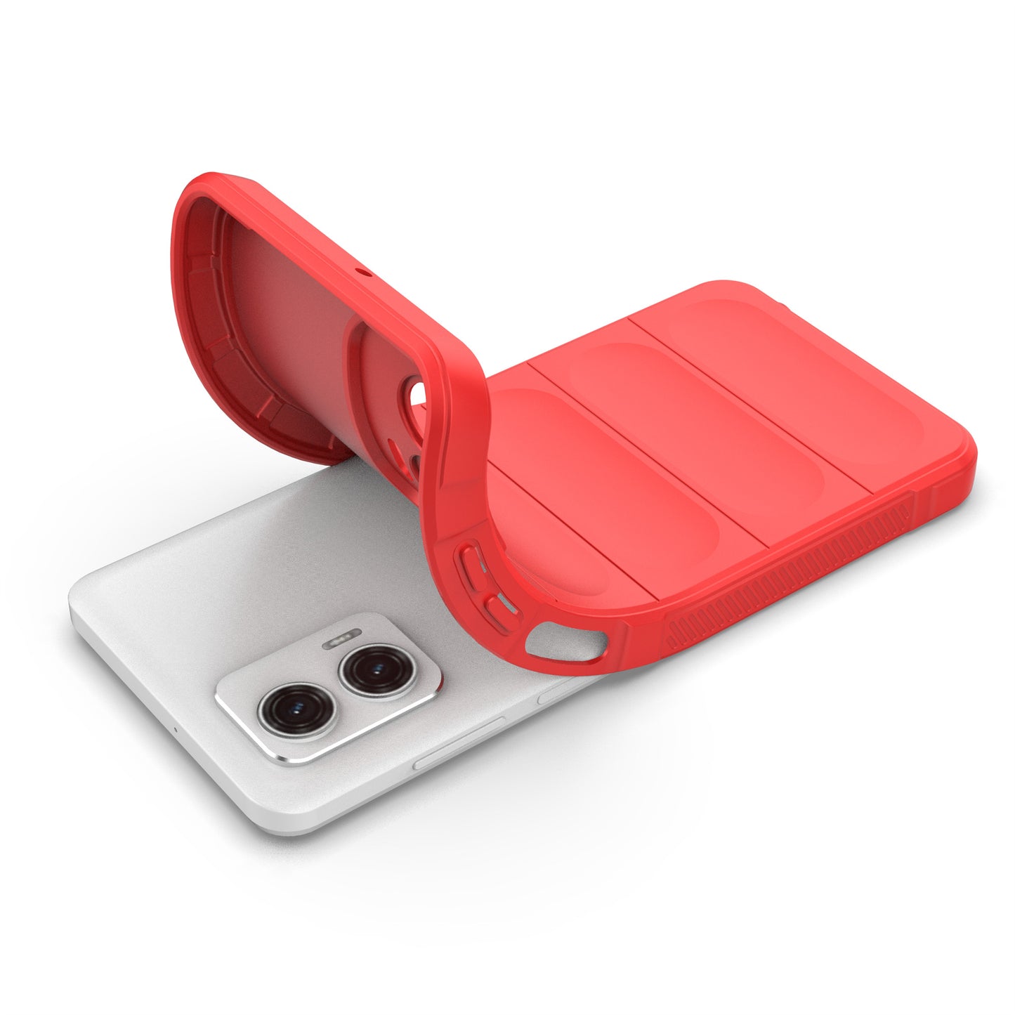 Uniqkart for Motorola Moto G73 5G Anti-drop Phone Case Rugged TPU Protective Cover - Red