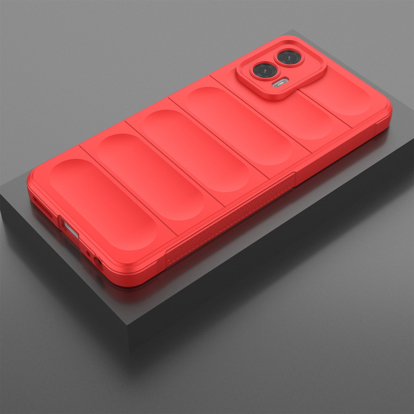 Uniqkart for Motorola Moto G73 5G Anti-drop Phone Case Rugged TPU Protective Cover - Red