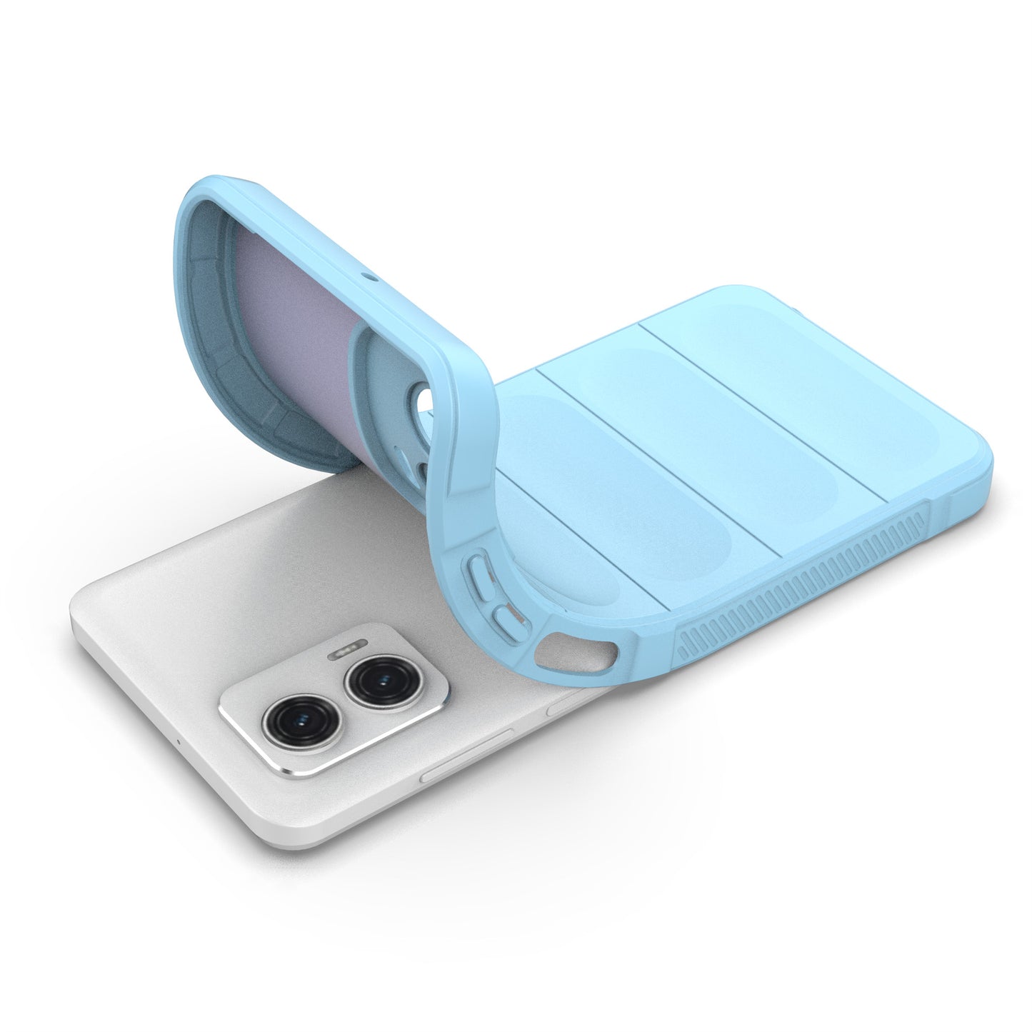 Uniqkart for Motorola Moto G73 5G Anti-drop Phone Case Rugged TPU Protective Cover - Baby Blue