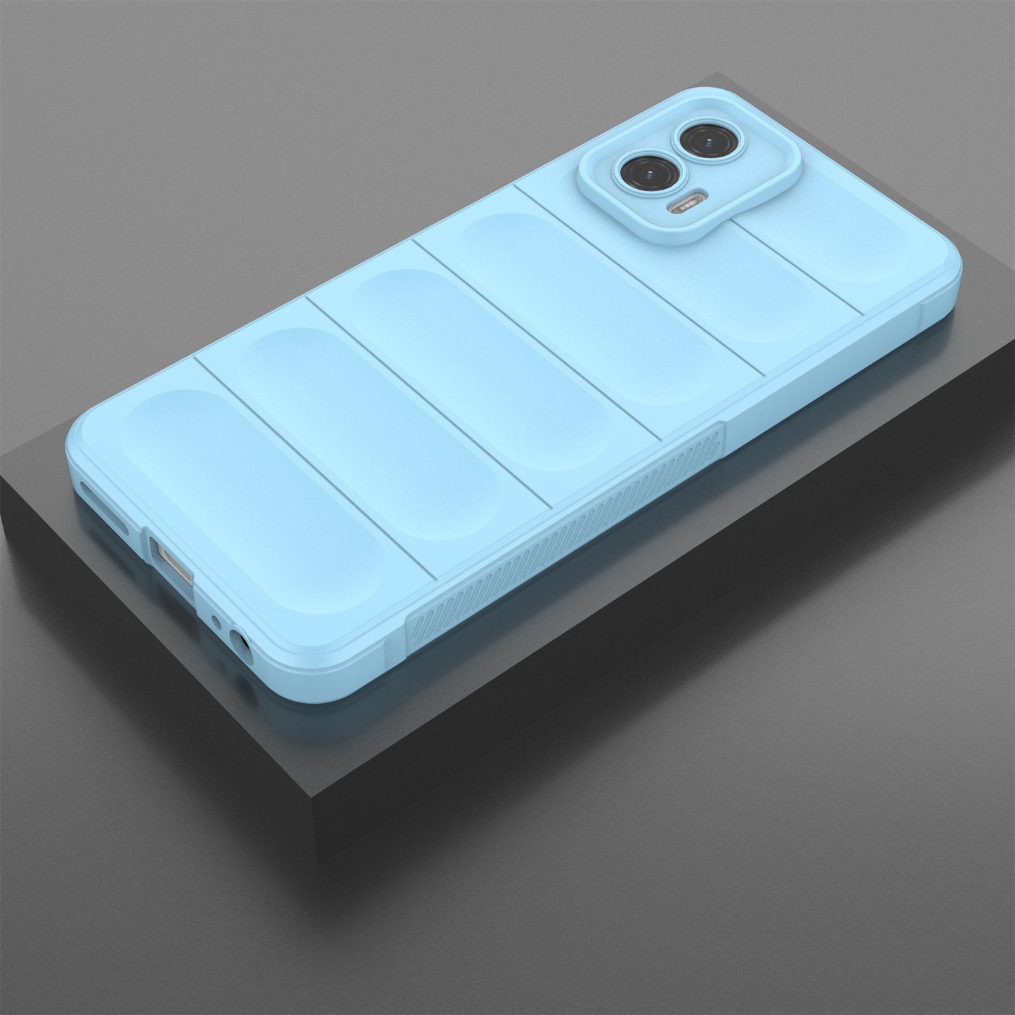 Uniqkart for Motorola Moto G73 5G Anti-drop Phone Case Rugged TPU Protective Cover - Baby Blue