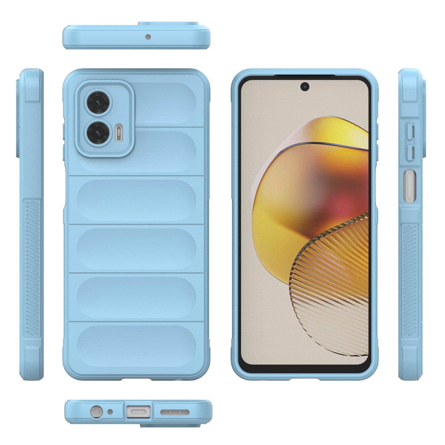 Uniqkart for Motorola Moto G73 5G Anti-drop Phone Case Rugged TPU Protective Cover - Baby Blue