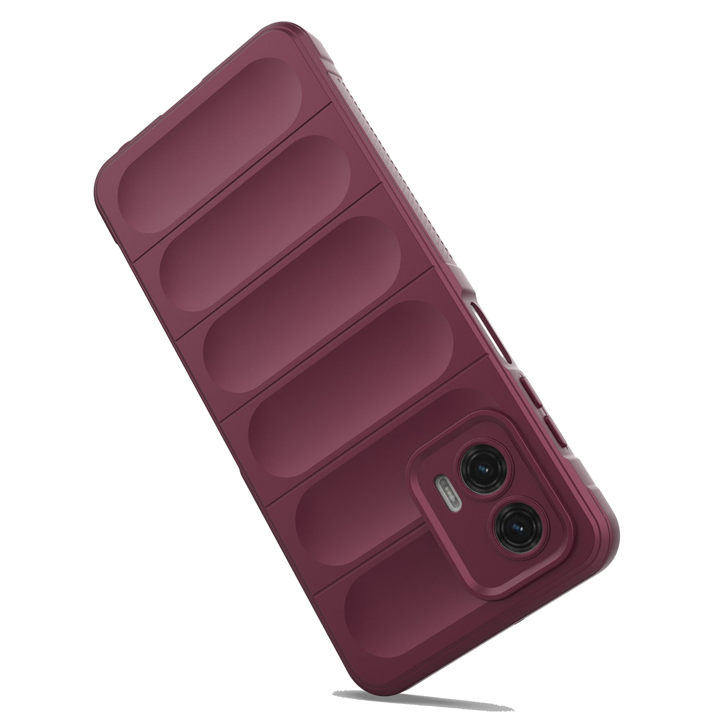 Uniqkart for Motorola Moto G73 5G Anti-drop Phone Case Rugged TPU Protective Cover - Wine Red