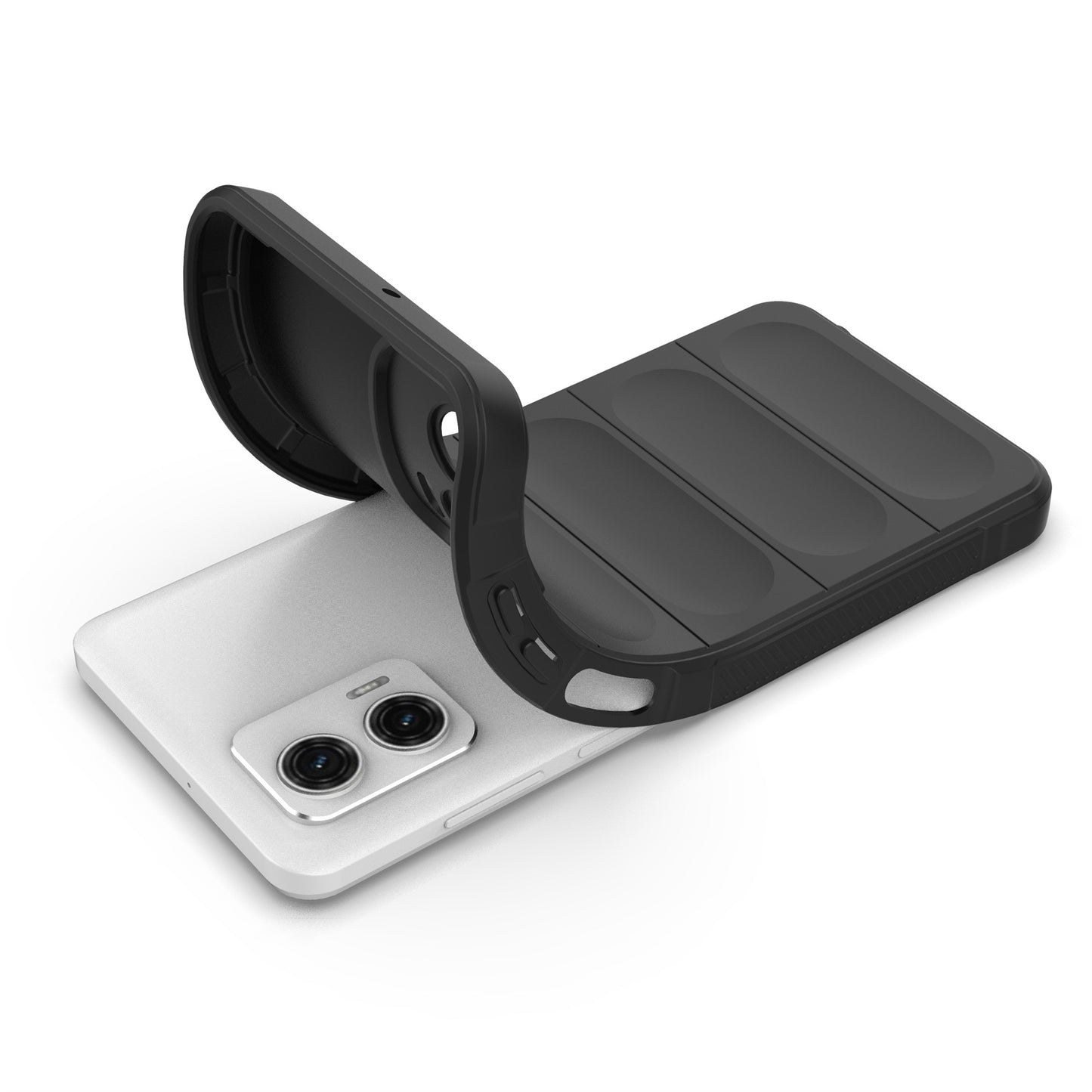 Uniqkart for Motorola Moto G73 5G Anti-drop Phone Case Rugged TPU Protective Cover - Black