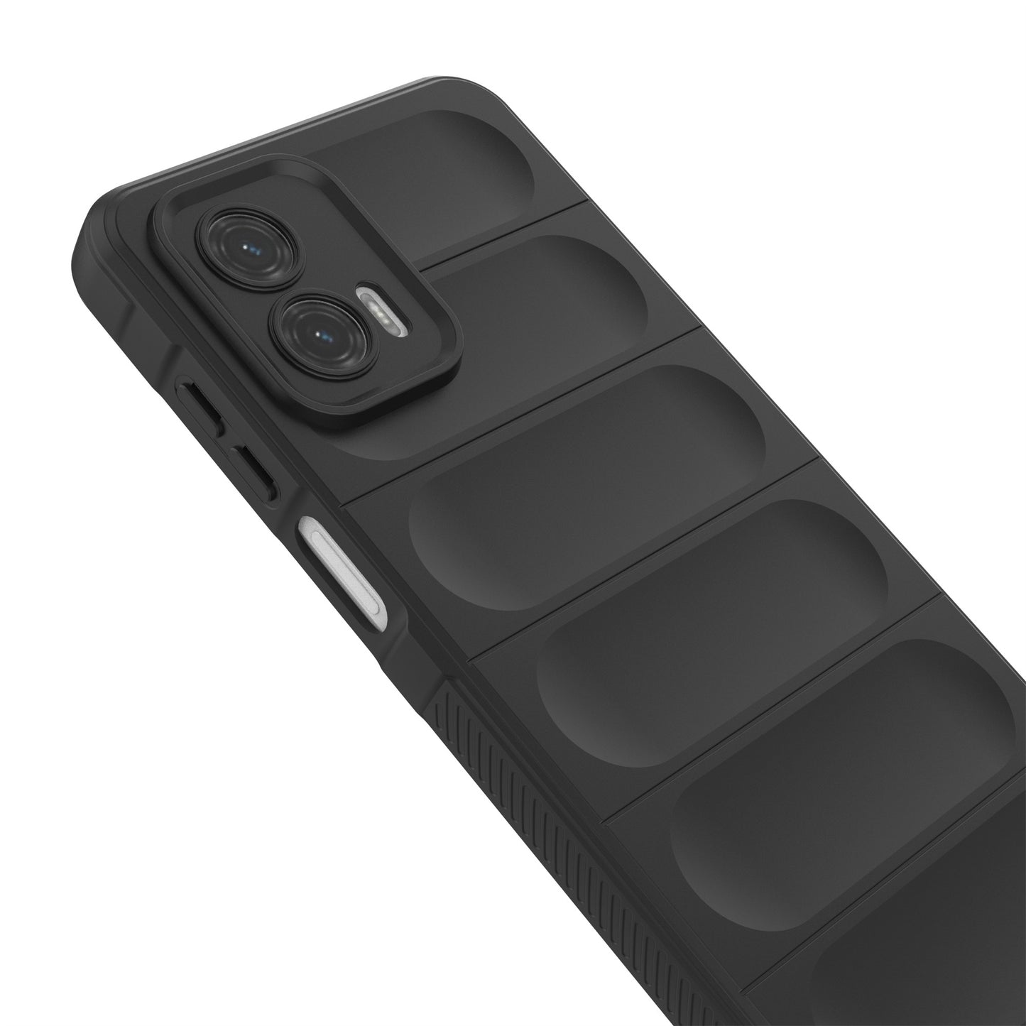 Uniqkart for Motorola Moto G73 5G Anti-drop Phone Case Rugged TPU Protective Cover - Black