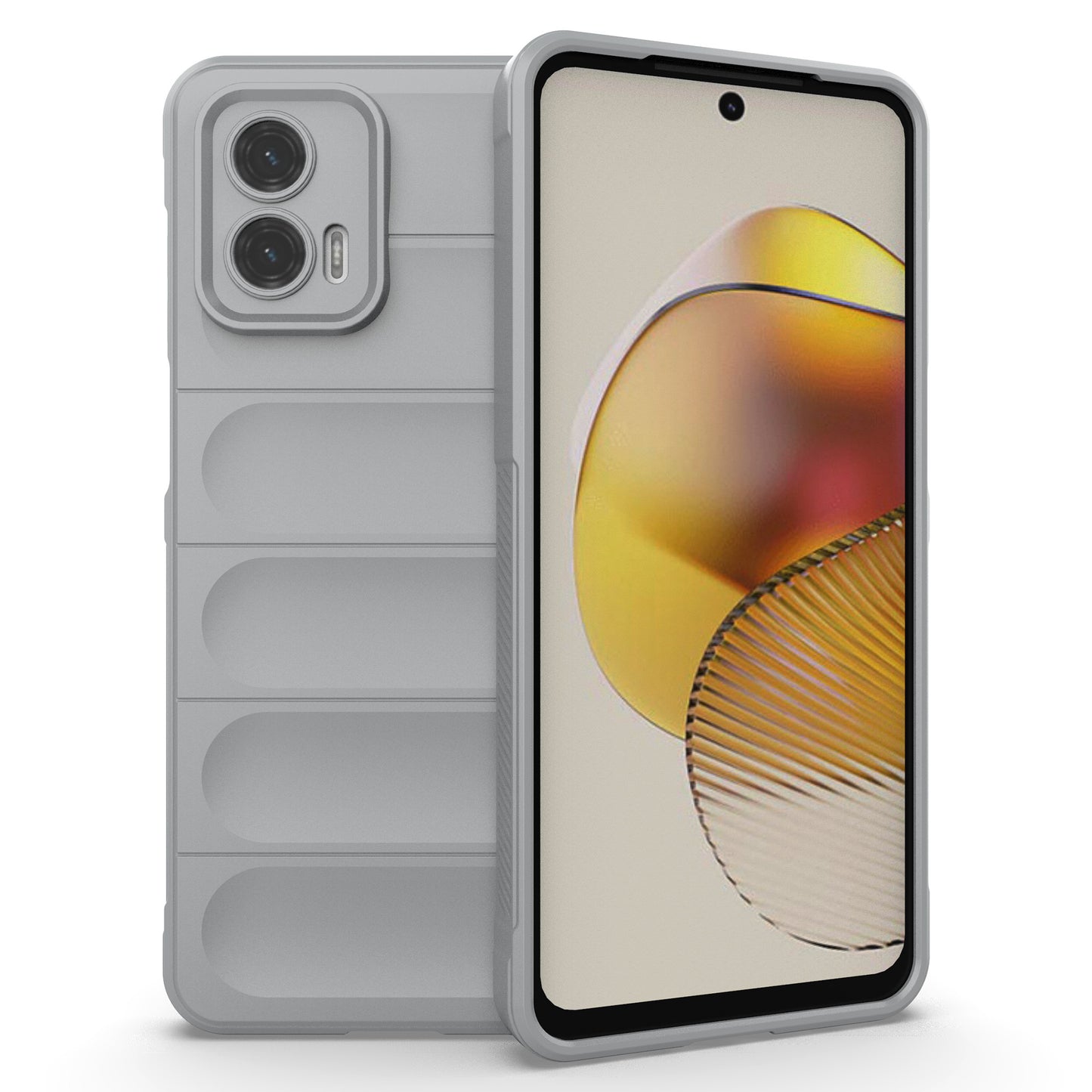 Uniqkart for Motorola Moto G73 5G Anti-drop Phone Case Rugged TPU Protective Cover - Light Grey