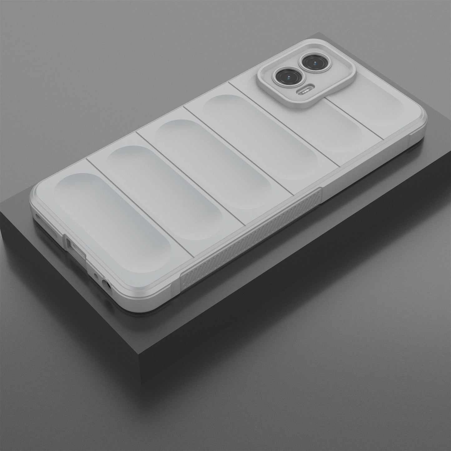 Uniqkart for Motorola Moto G73 5G Anti-drop Phone Case Rugged TPU Protective Cover - Light Grey