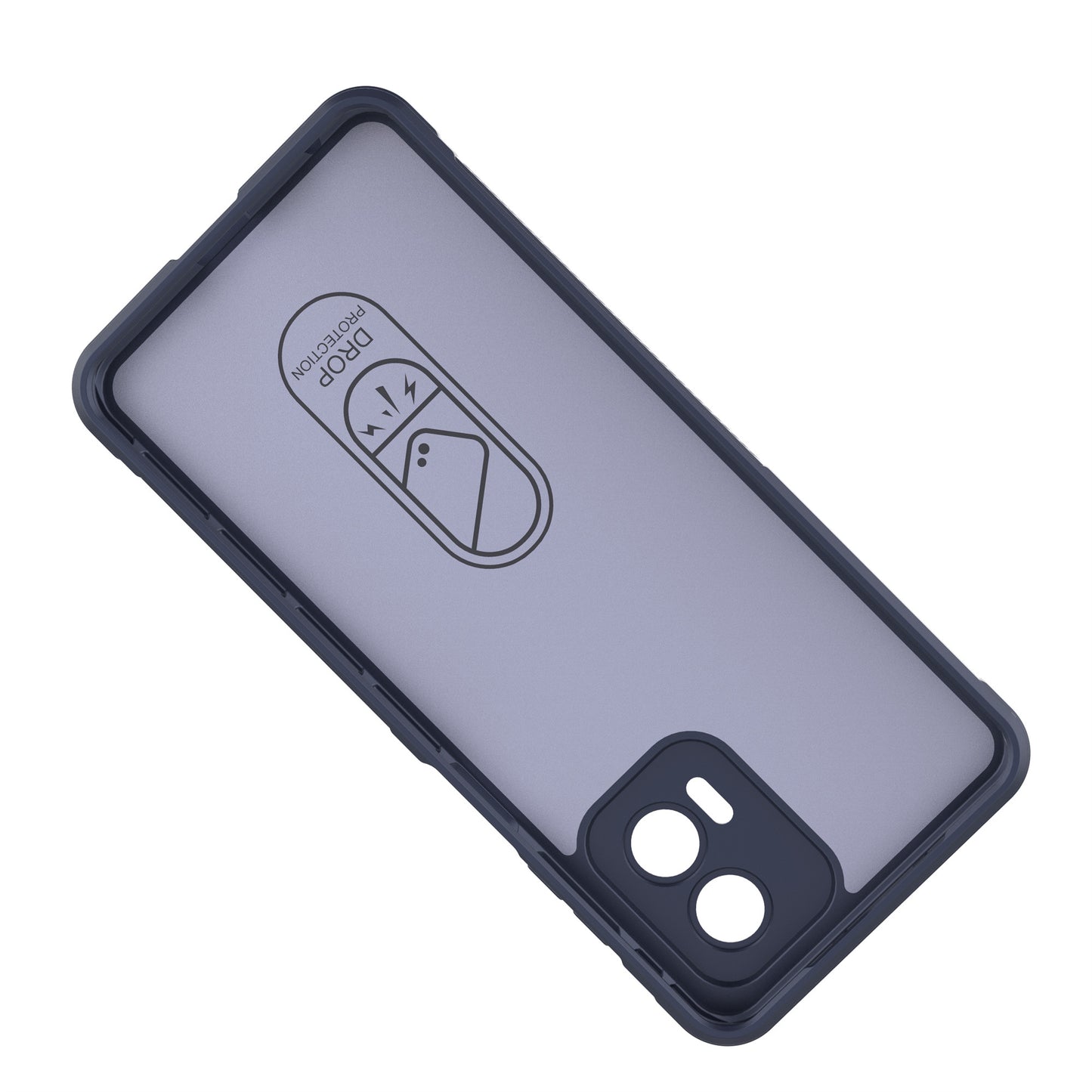 Uniqkart for Motorola Moto G73 5G Anti-drop Phone Case Rugged TPU Protective Cover - Dark Blue