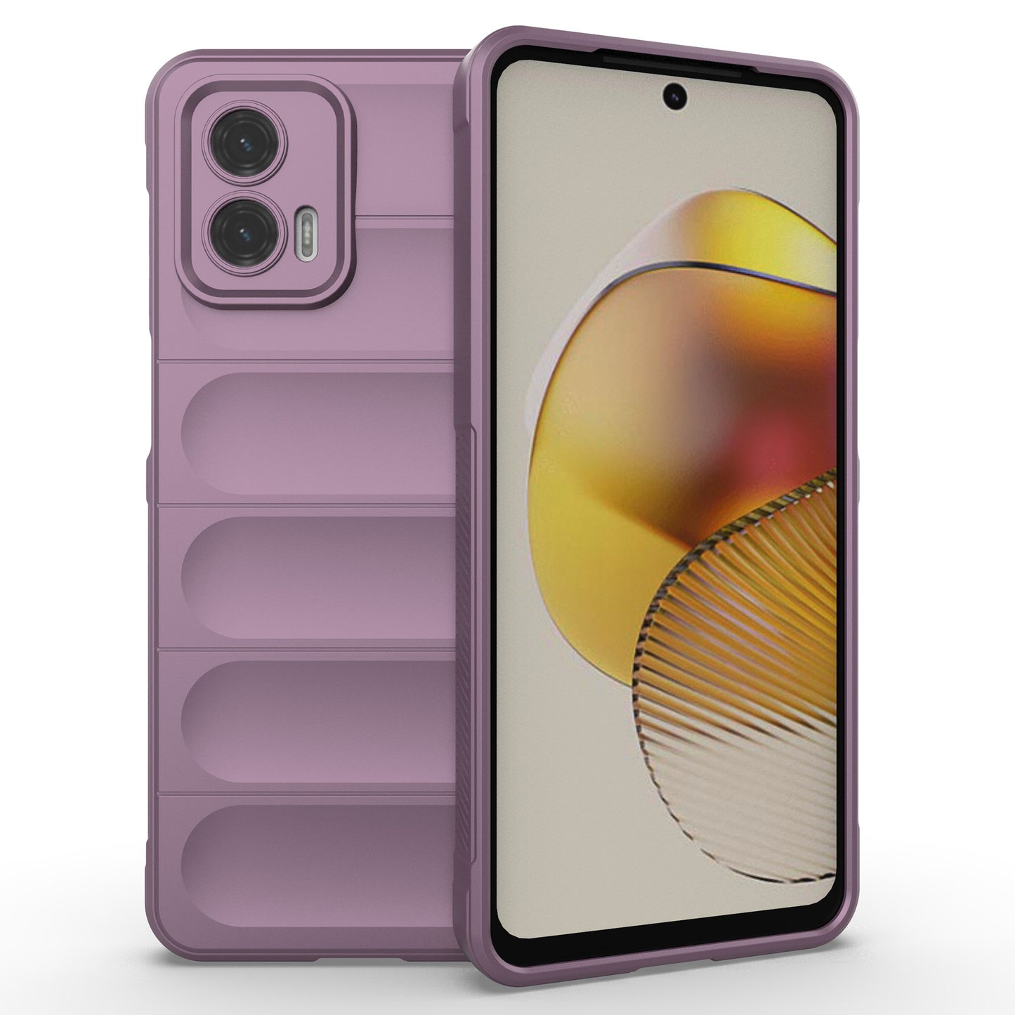 Uniqkart for Motorola Moto G73 5G Anti-drop Phone Case Rugged TPU Protective Cover - Light Purple