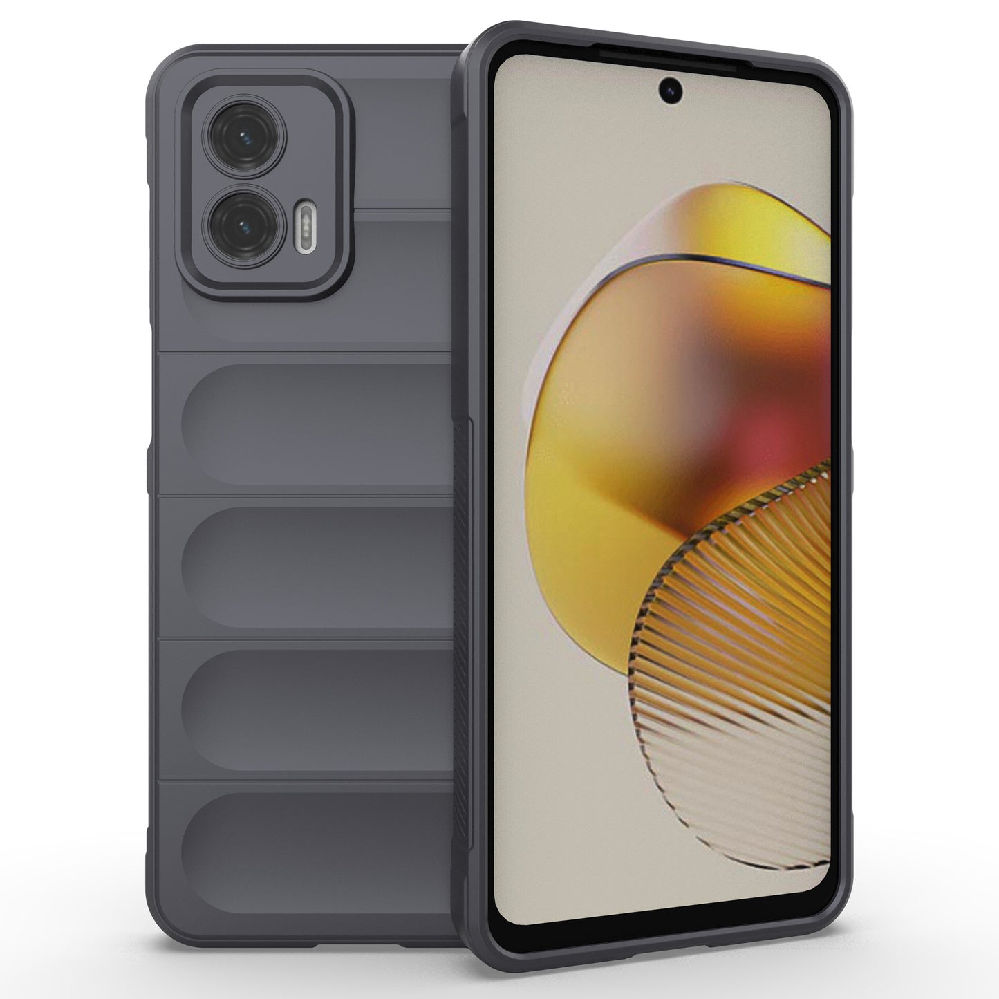 Uniqkart for Motorola Moto G73 5G Anti-drop Phone Case Rugged TPU Protective Cover - Dark Grey