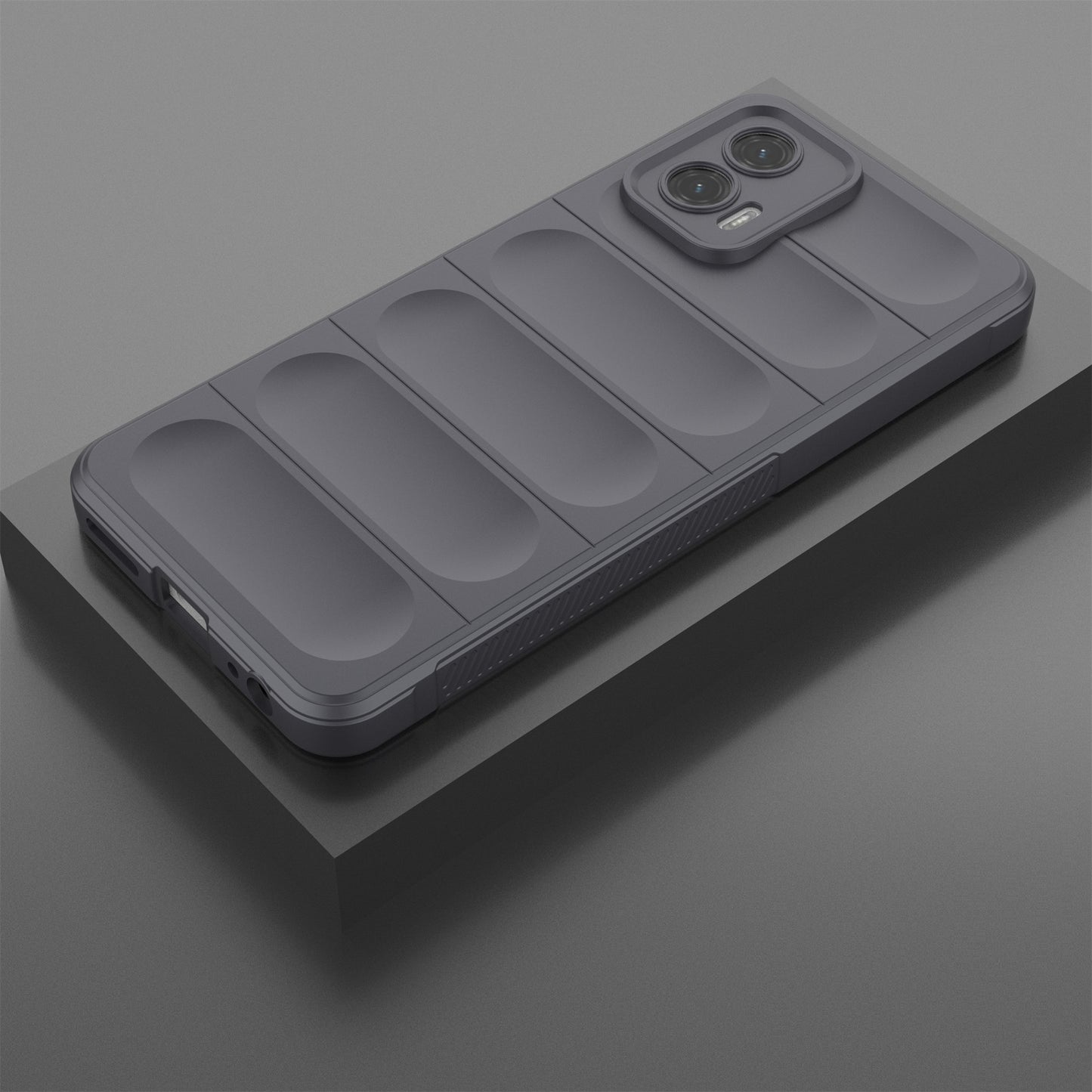 Uniqkart for Motorola Moto G73 5G Anti-drop Phone Case Rugged TPU Protective Cover - Dark Grey