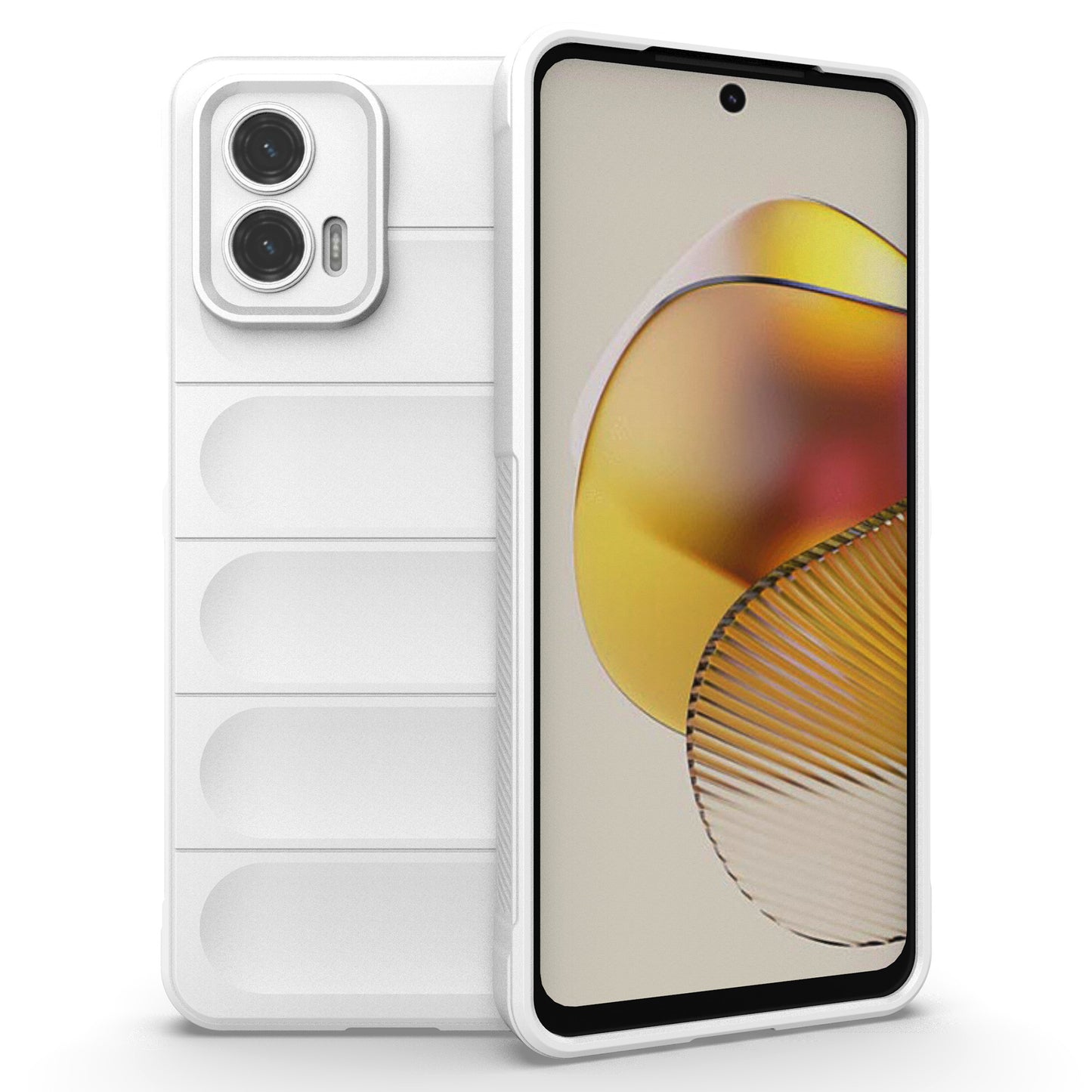 Uniqkart for Motorola Moto G73 5G Anti-drop Phone Case Rugged TPU Protective Cover - White