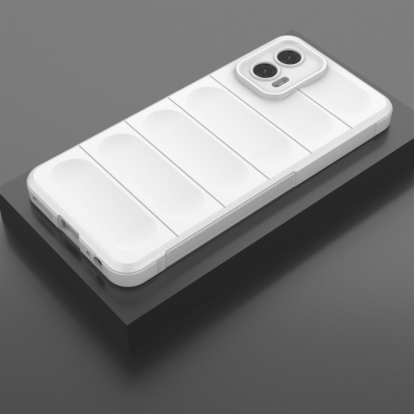 Uniqkart for Motorola Moto G73 5G Anti-drop Phone Case Rugged TPU Protective Cover - White