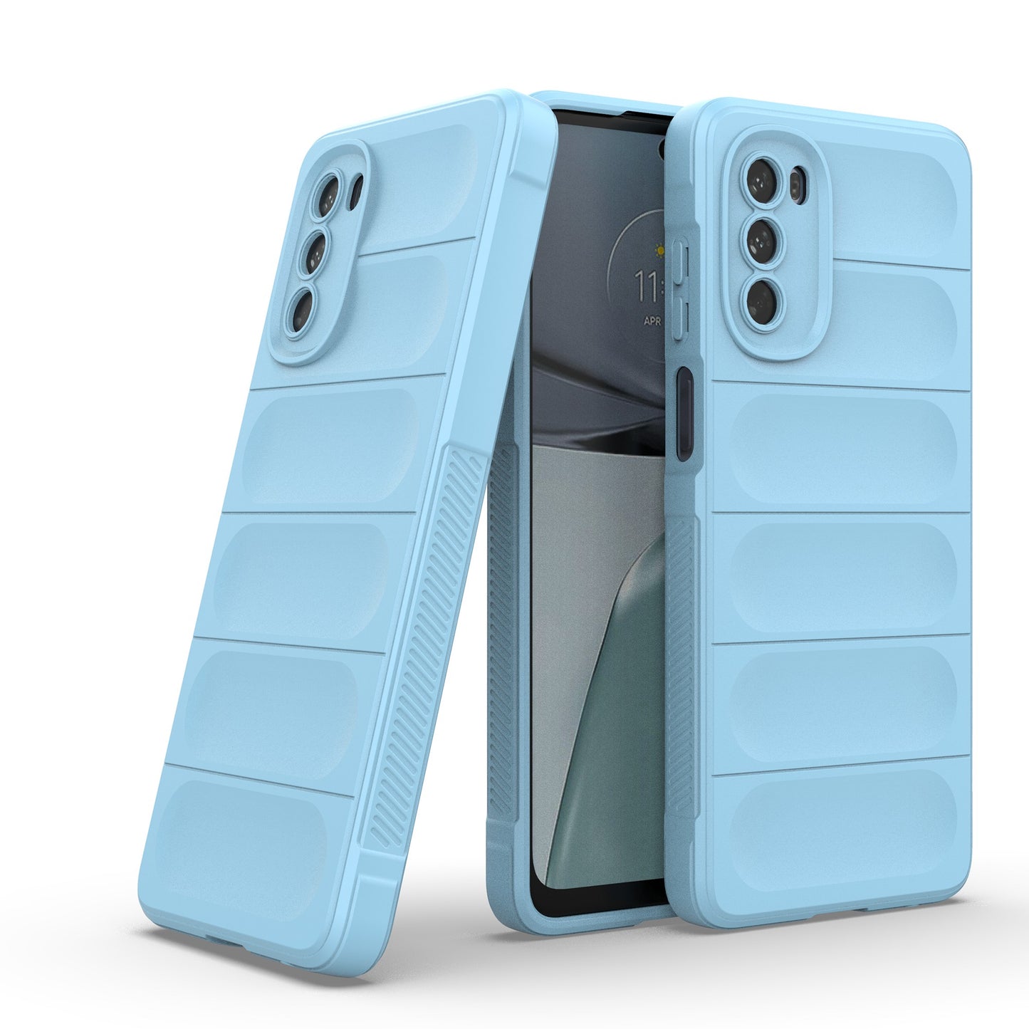 Uniqkart for Motorola Moto G62 5G Anti-drop Protective Phone Case Rugged TPU Phone Cover - Baby Blue