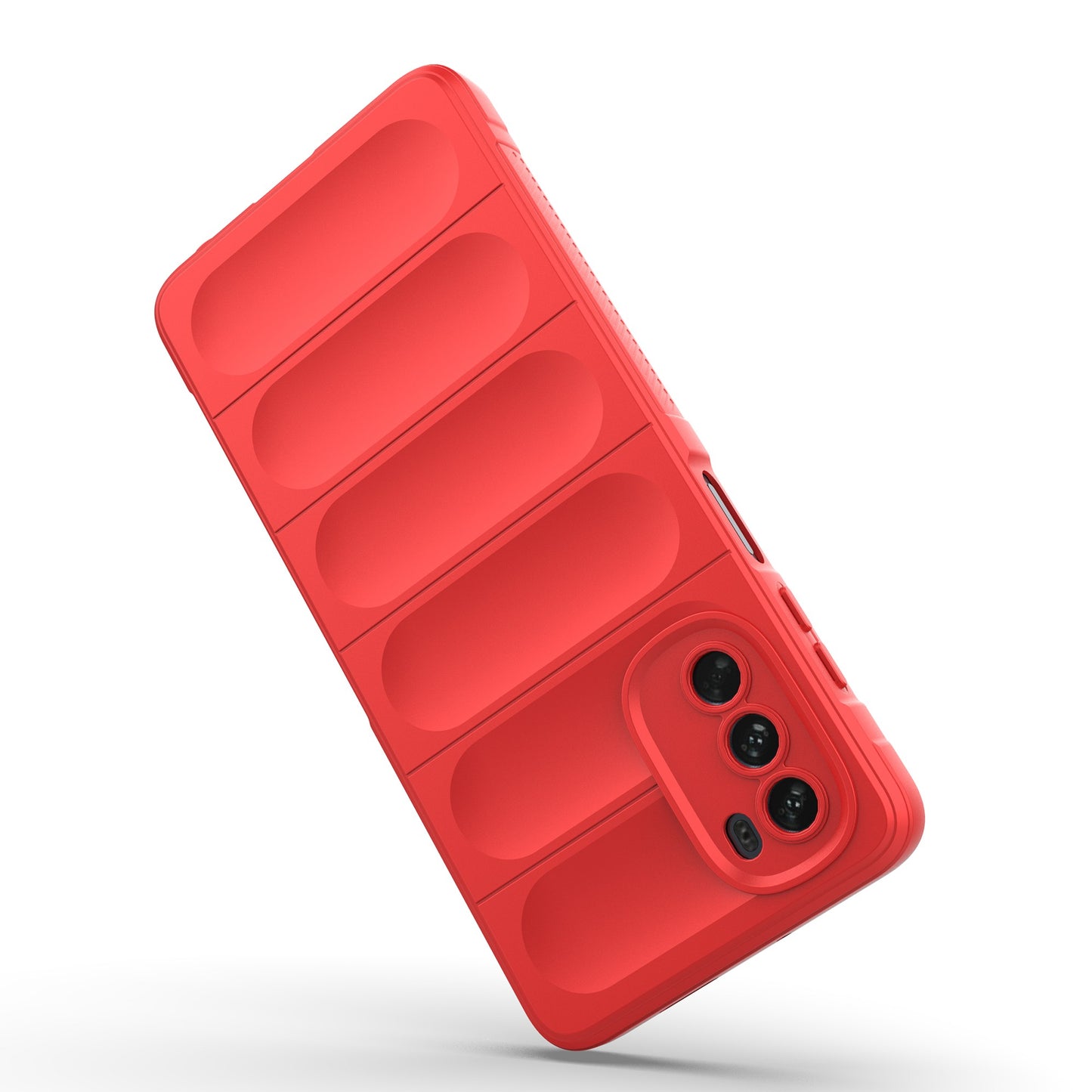 Uniqkart for Motorola Moto G62 5G Anti-drop Protective Phone Case Rugged TPU Phone Cover - Red