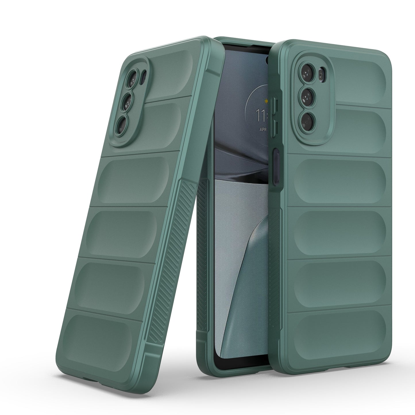 Uniqkart for Motorola Moto G62 5G Anti-drop Protective Phone Case Rugged TPU Phone Cover - Green