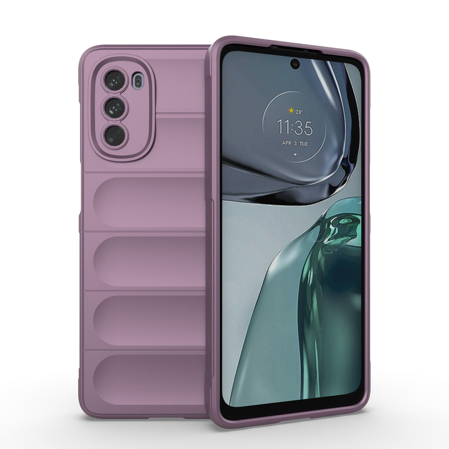 Uniqkart for Motorola Moto G62 5G Anti-drop Protective Phone Case Rugged TPU Phone Cover - Light Purple