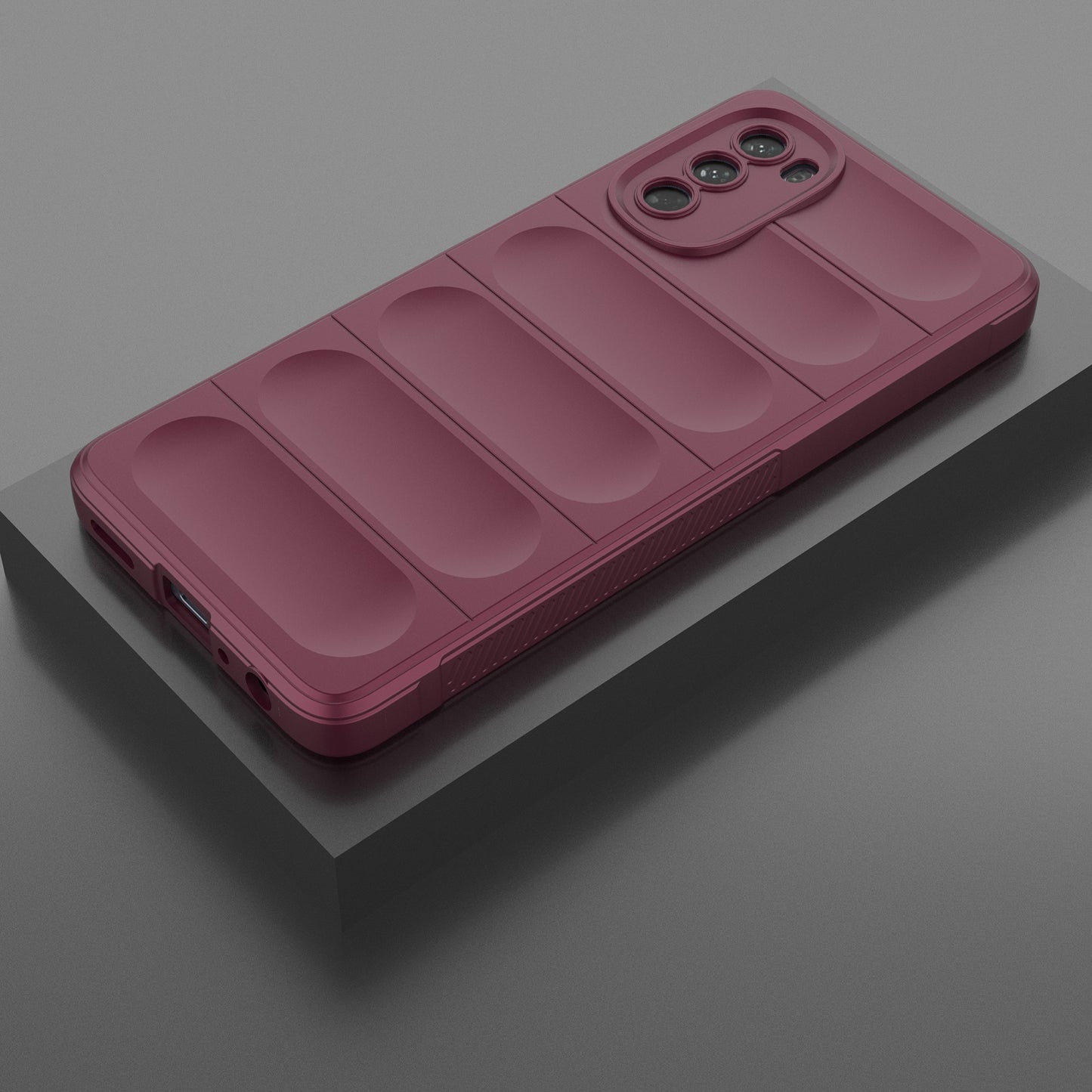 Uniqkart for Motorola Moto G62 5G Anti-drop Protective Phone Case Rugged TPU Phone Cover - Wine Red