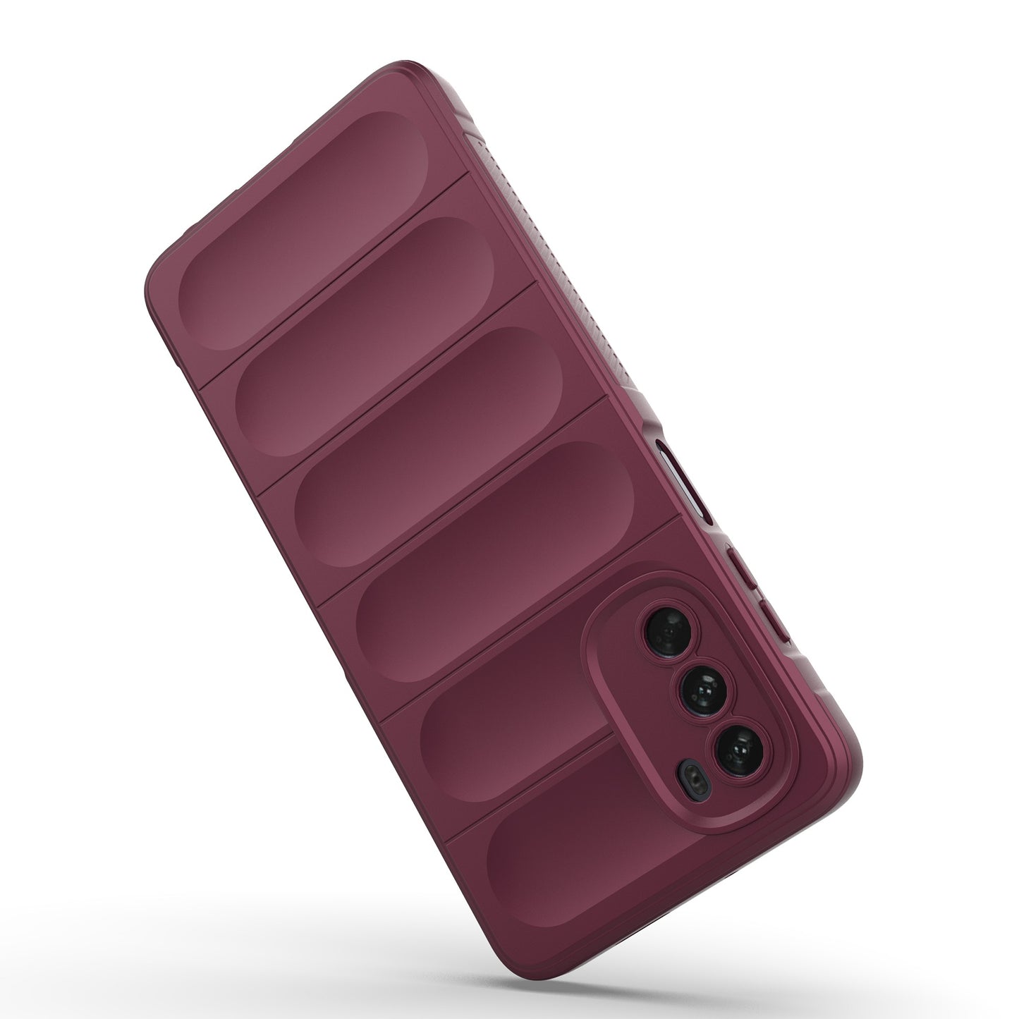 Uniqkart for Motorola Moto G62 5G Anti-drop Protective Phone Case Rugged TPU Phone Cover - Wine Red