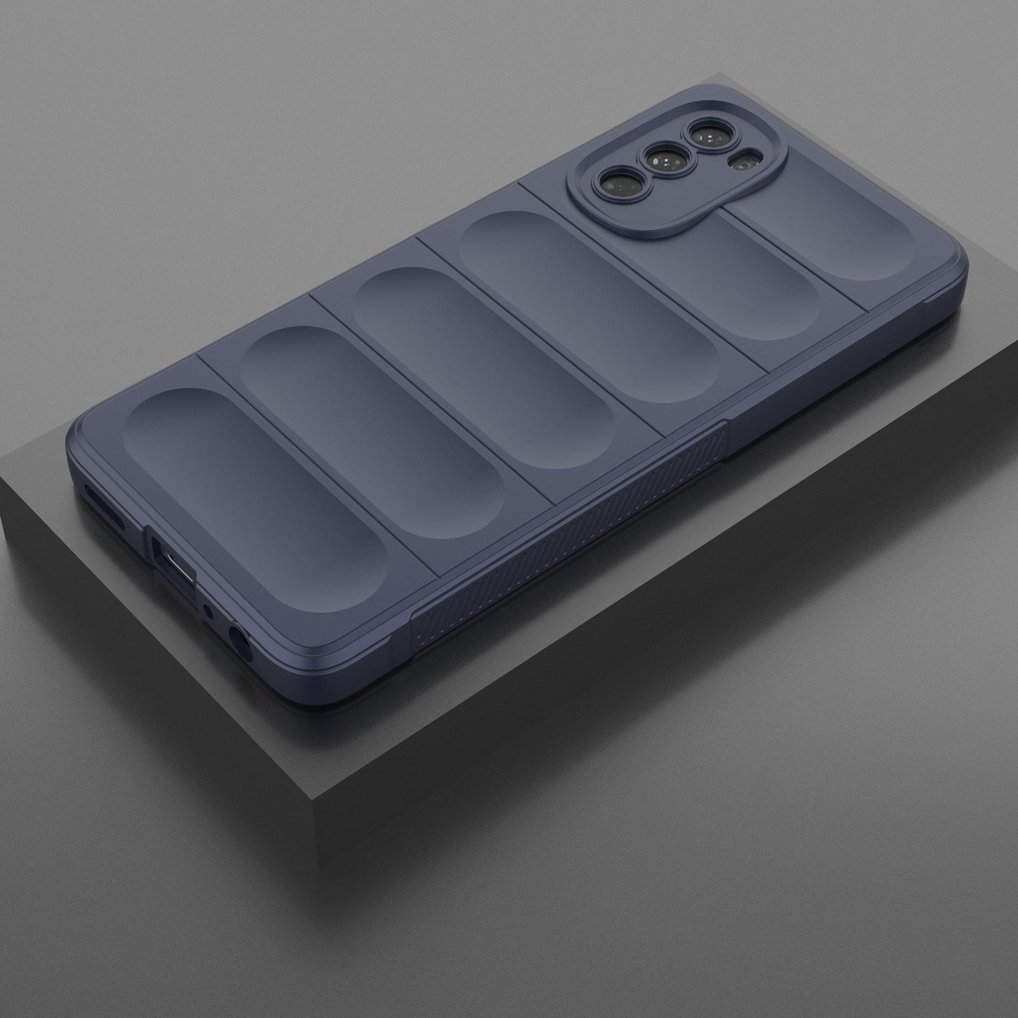 Uniqkart for Motorola Moto G62 5G Anti-drop Protective Phone Case Rugged TPU Phone Cover - Dark Blue