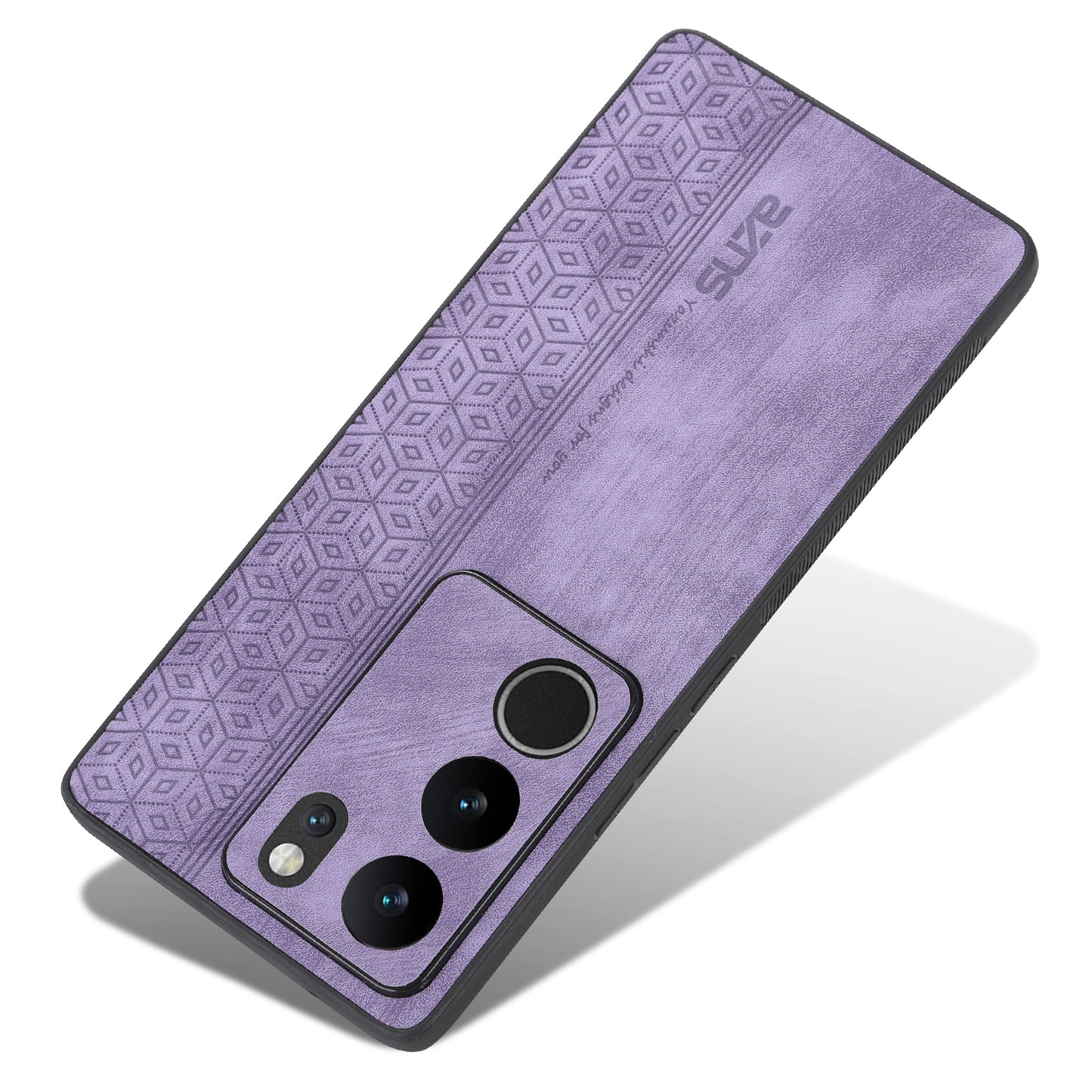 Uniqkart For vivo S17 Pro 5G / S17 5G Mobile Phone Case Anti-Scratch Imprinted PU Leather+TPU Phone Cover - Purple
