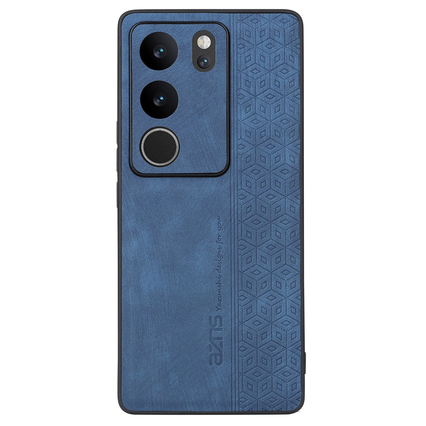 Uniqkart For vivo S17 Pro 5G / S17 5G Mobile Phone Case Anti-Scratch Imprinted PU Leather+TPU Phone Cover - Blue