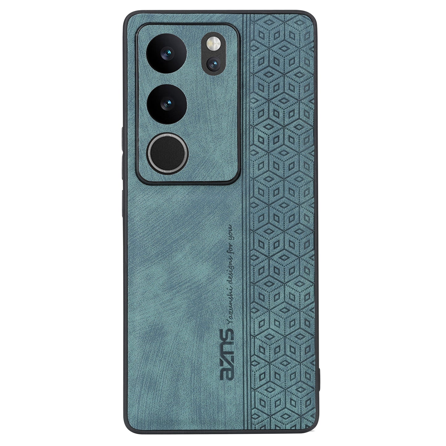 Uniqkart For vivo S17 Pro 5G / S17 5G Mobile Phone Case Anti-Scratch Imprinted PU Leather+TPU Phone Cover - Green