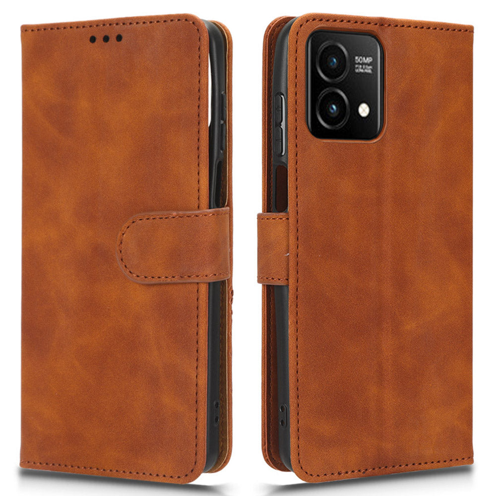 Uniqkart for Motorola Moto G Stylus (2023) Wallet Cell Phone Stand Case Skin-touch PU Leather Phone Cover - Brown