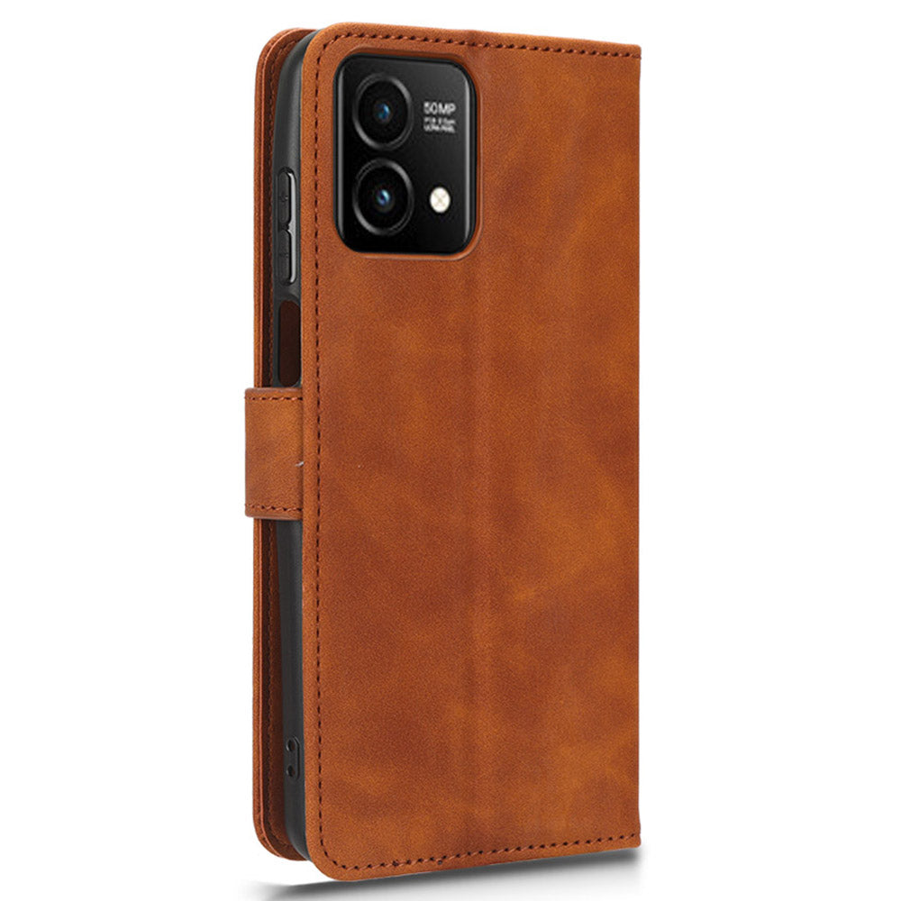 Uniqkart for Motorola Moto G Stylus (2023) Wallet Cell Phone Stand Case Skin-touch PU Leather Phone Cover - Brown