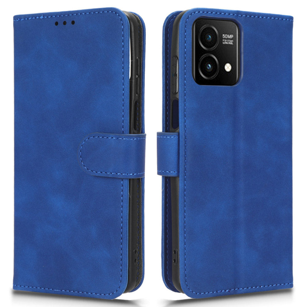 Uniqkart for Motorola Moto G Stylus (2023) Wallet Cell Phone Stand Case Skin-touch PU Leather Phone Cover - Blue