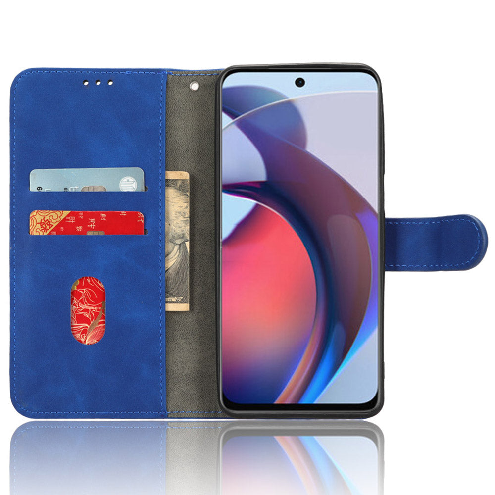 Uniqkart for Motorola Moto G Stylus (2023) Wallet Cell Phone Stand Case Skin-touch PU Leather Phone Cover - Blue