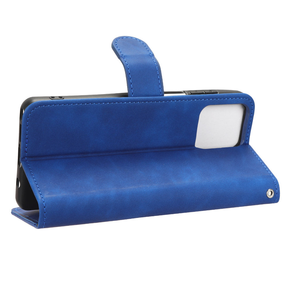 Uniqkart for Motorola Moto G Stylus (2023) Wallet Cell Phone Stand Case Skin-touch PU Leather Phone Cover - Blue