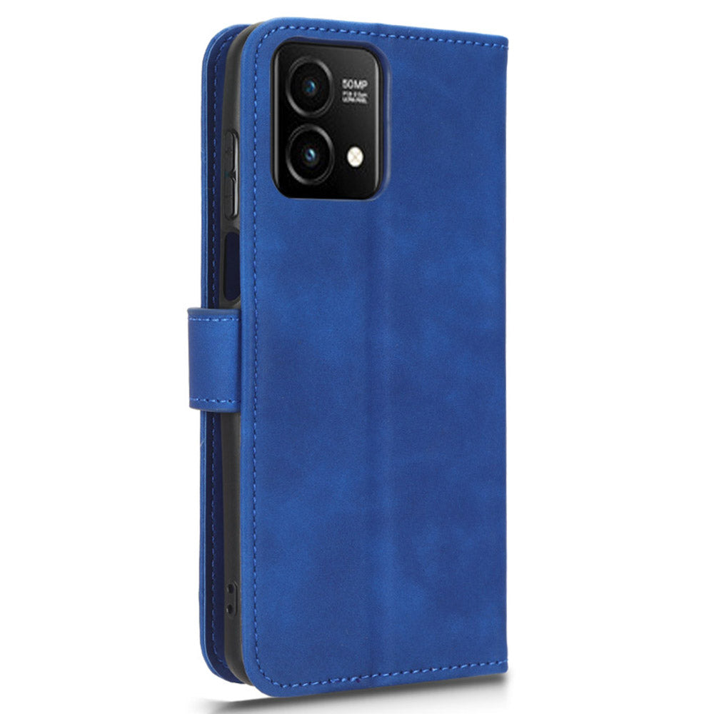 Uniqkart for Motorola Moto G Stylus (2023) Wallet Cell Phone Stand Case Skin-touch PU Leather Phone Cover - Blue