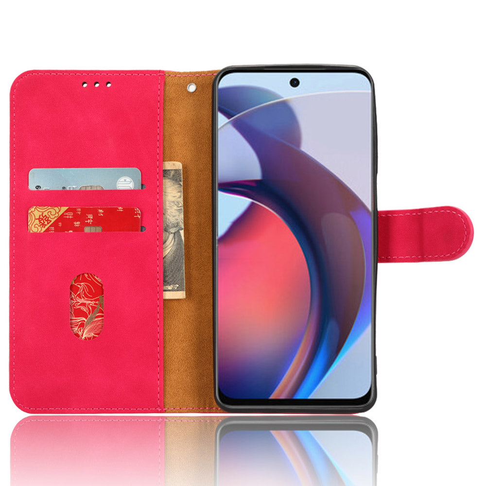Uniqkart for Motorola Moto G Stylus (2023) Wallet Cell Phone Stand Case Skin-touch PU Leather Phone Cover - Rose