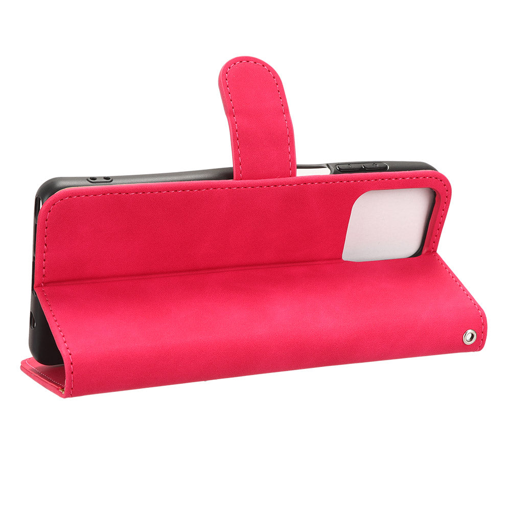 Uniqkart for Motorola Moto G Stylus (2023) Wallet Cell Phone Stand Case Skin-touch PU Leather Phone Cover - Rose