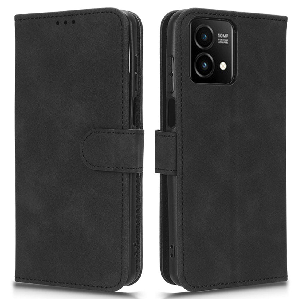 Uniqkart for Motorola Moto G Stylus (2023) Wallet Cell Phone Stand Case Skin-touch PU Leather Phone Cover - Black