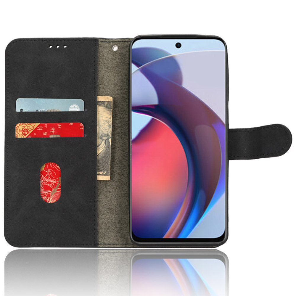 Uniqkart for Motorola Moto G Stylus (2023) Wallet Cell Phone Stand Case Skin-touch PU Leather Phone Cover - Black