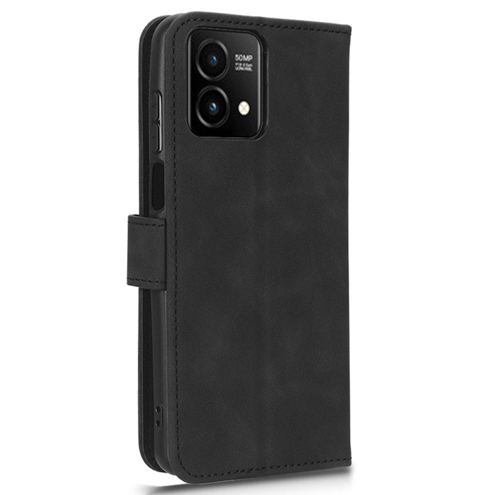 Uniqkart for Motorola Moto G Stylus (2023) Wallet Cell Phone Stand Case Skin-touch PU Leather Phone Cover - Black