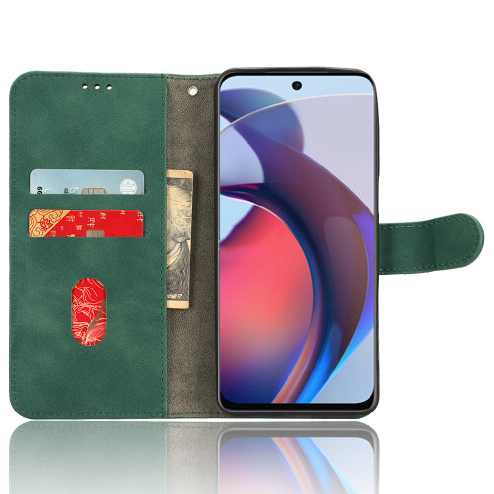 Uniqkart for Motorola Moto G Stylus (2023) Wallet Cell Phone Stand Case Skin-touch PU Leather Phone Cover - Green