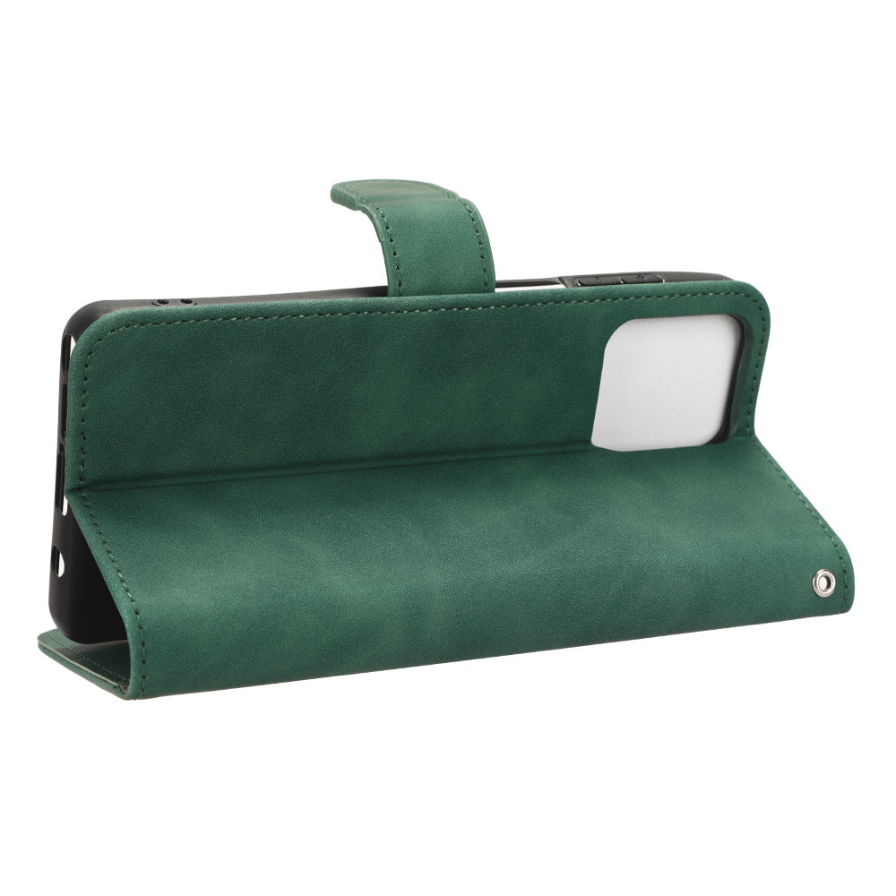 Uniqkart for Motorola Moto G Stylus (2023) Wallet Cell Phone Stand Case Skin-touch PU Leather Phone Cover - Green