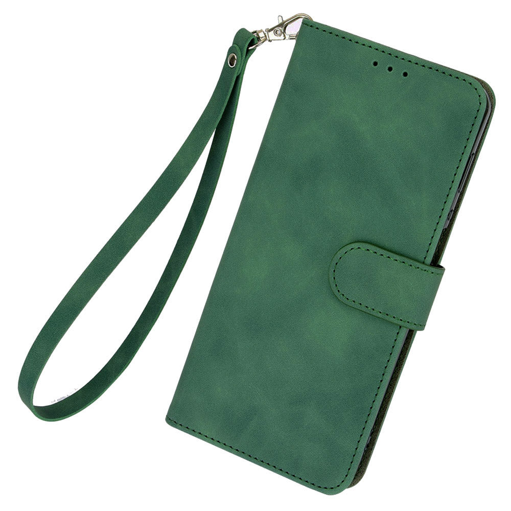 PU Leather Phone Cover for Xiaomi Redmi 12 4G , Cell Phone Case Skin-touch Stand Wallet Shell - Green