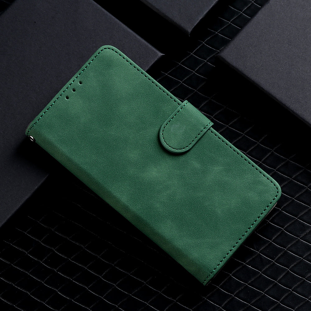 PU Leather Phone Cover for Xiaomi Redmi 12 4G , Cell Phone Case Skin-touch Stand Wallet Shell - Green