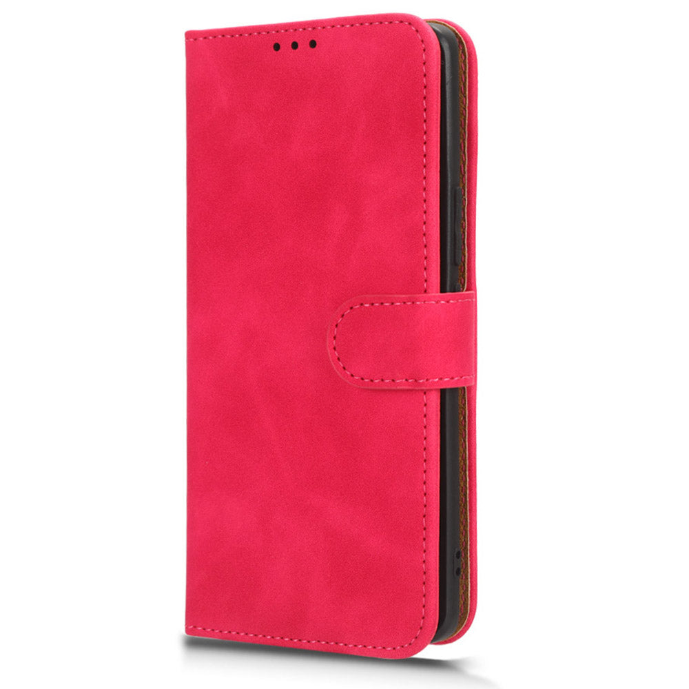 PU Leather Phone Cover for Xiaomi Redmi 12 4G , Cell Phone Case Skin-touch Stand Wallet Shell - Rose